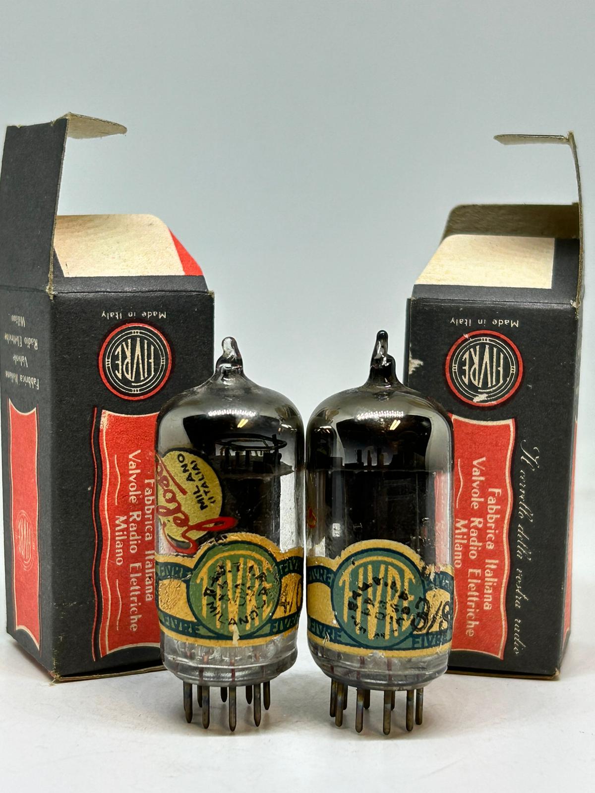 12AX7 ECC83 Fivre black plate long 17mm horseshoe getter 1950s Italy