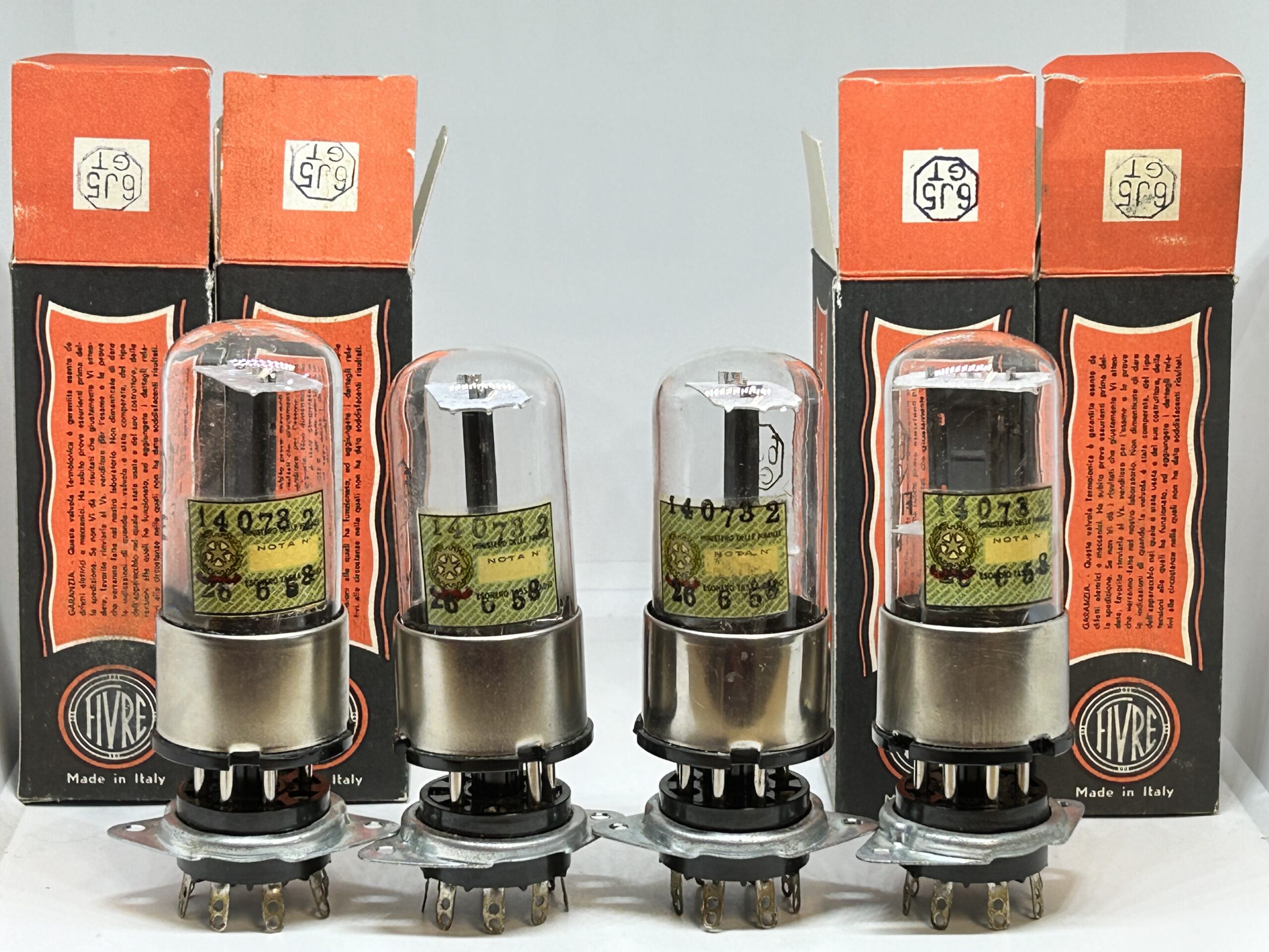 6J5 Fivre mono plate metal base Italian military 1950s NOS