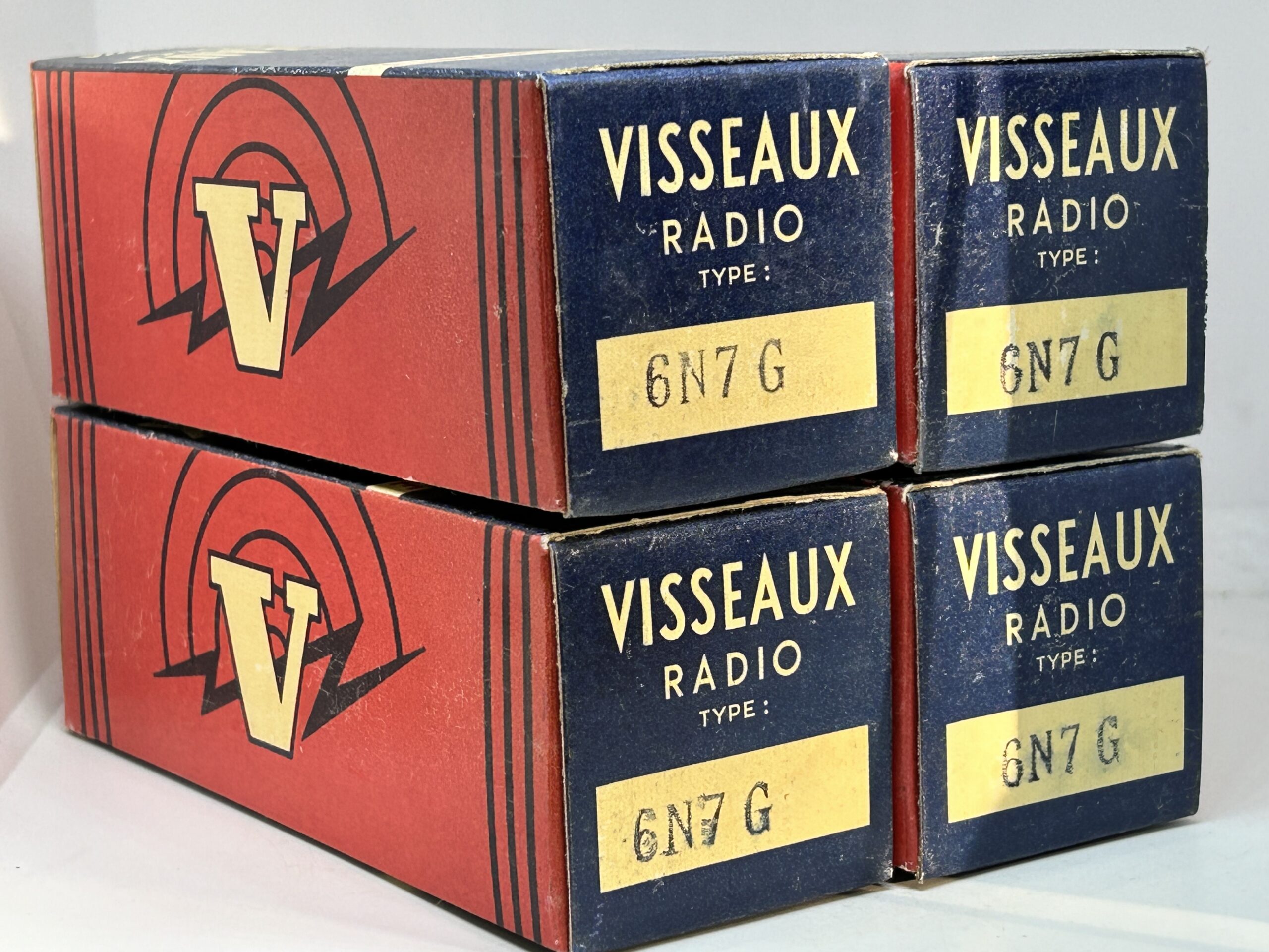 6N7G Visseaux France NOS sealed military preamp tubes AIR Force markings