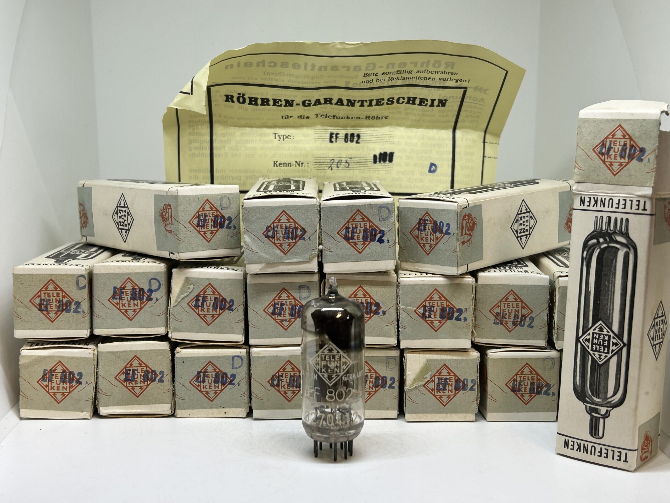 EF802 Telefunken Germany NOS laboratory grade double OO getter early 1950s